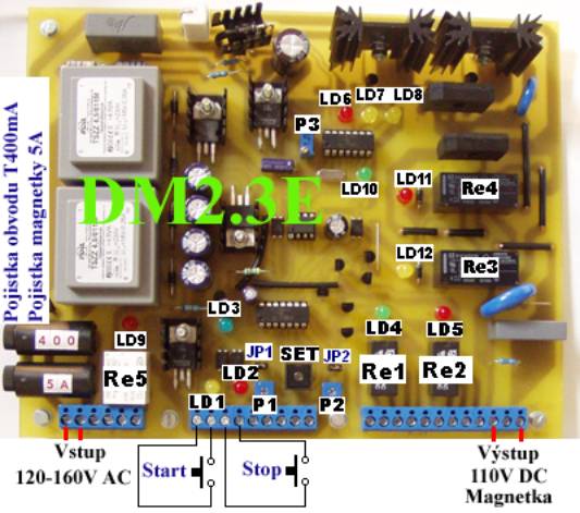 Demagnetizační modul DM2.3E pro magnety 110V DC od 0.1A do 5A.