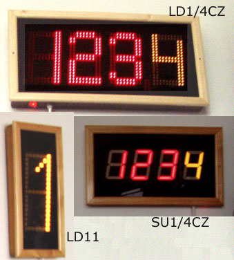Jednořádkové elektronické číselníky v různých provedeních